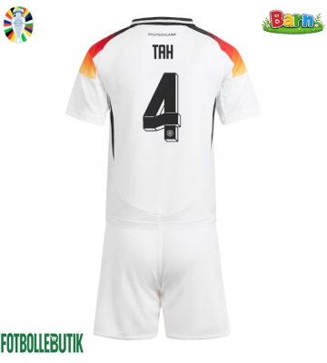 Tyskland Jonathan Tah #4 Hemmaställ Barn EM 2024 Kortärmad (+ Korta byxor)